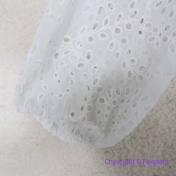 New! White House Black Market Long Sleeve Eyelet Shirt Dress mini, size 8 - Picture 14 of 16